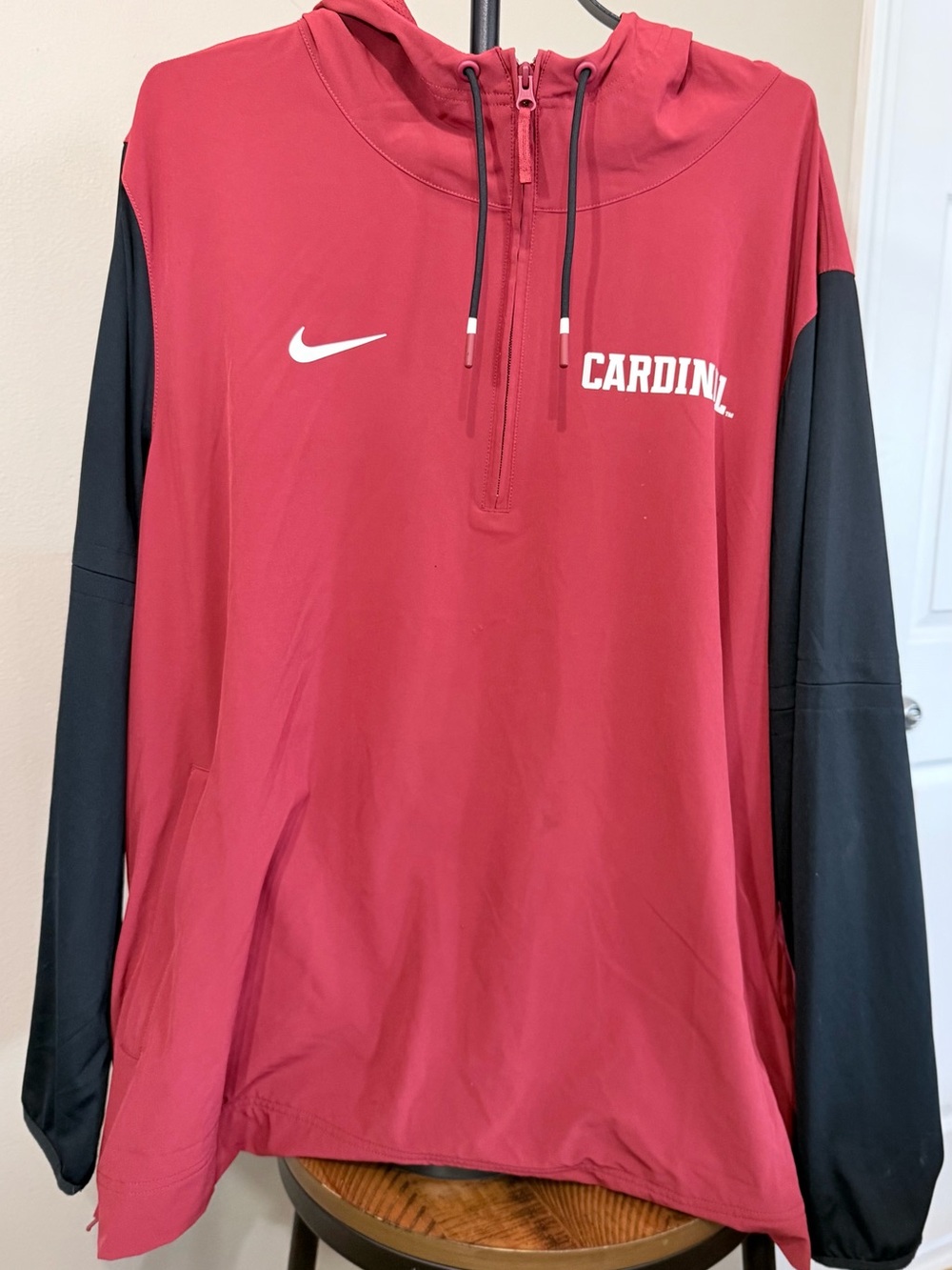 Nike Red and Black Half-Zip Hoodie with CARDINAL